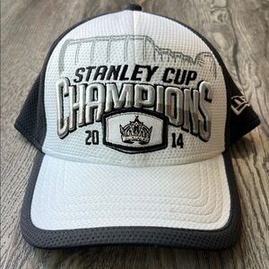 New Era Hat Gray and White Los Angeles Kings Stanley Cup 2014 Hat One Size